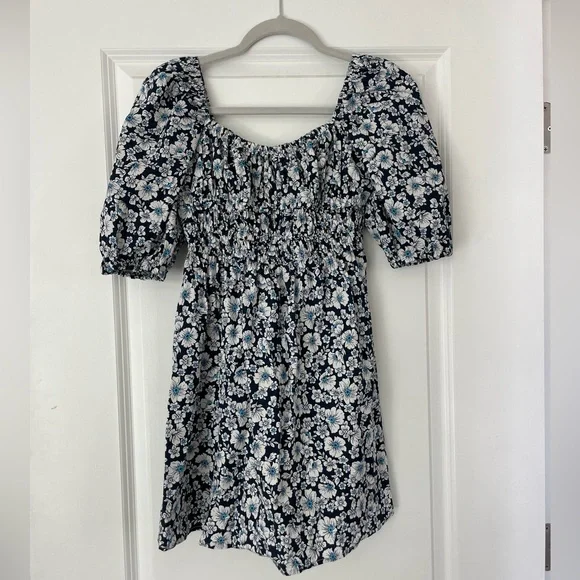 princess polly baby blue dress Altar'd State | Dresses | Altard State Navy Blue Floral Puff Sleeve Dress  Size Medium Never Worn